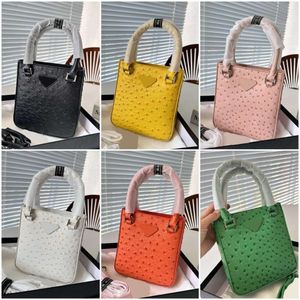 Moda P mini triângulo de sacola de gola feminina Bolsa de designer de alta qualidade Bolsas de ombro mulheres Luxuris Bolsas Bolsas Avestrich