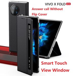 Brieftaschen aufwachen schlafen für vivo x fold plus case Smart Touch View Fenster Ständer Schutz Brieftasche Lederflip -Abdeckung