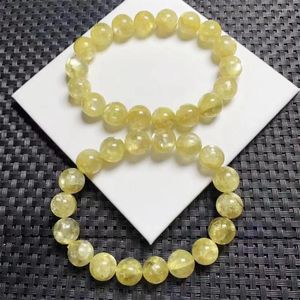 Link Bracelets 11mm Natural Golden Mica Bracelet Fashion Crystal Quartz Gemstone Jewelry Reiki Healing Gift For Women 1pcs