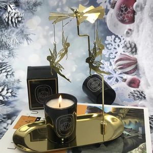 Portabandine del supporto rotante metallo che gira Angels Flying Lights Romantic Scandinavo Design Candlestick Ornament