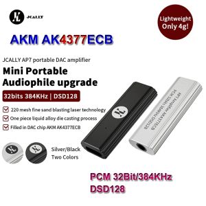 アンプJCally 3.5mm AKM AK4377 DSD128 USBポータブルDAC AMP HIFIオーディオインターフェイスイヤホンアダプターPCM 32ビット/384kHzヘッドフォンアンプアンプ