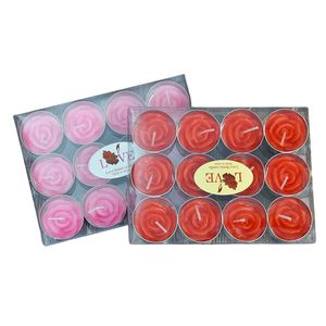 Mini el yapımı gül şekli çay ışık mum balmumu mum akşam yemeği romantik dekorasyonlar doğum günü düğün dumansız mumlar 12pcs/kutu