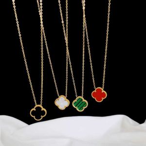 Fashion Classic Pendant Necklaces for women Elegant 4/Four Leaf Clover locket Necklace Highly Quality Choker chains Designer Jewelry 18K Plated gold girls Gift