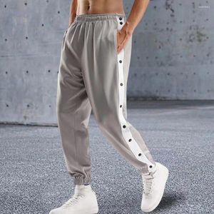 Calça masculina calça casual tocha de pele no meio do arranha