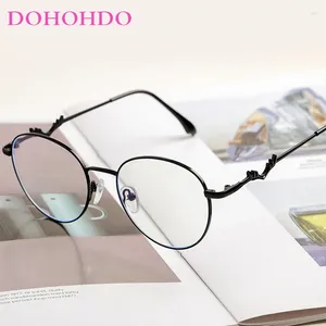 Sonnenbrille Dohohdo Anti Blue Light Metal Frauen Brille rund Männer verschreibungspflichtige Brille