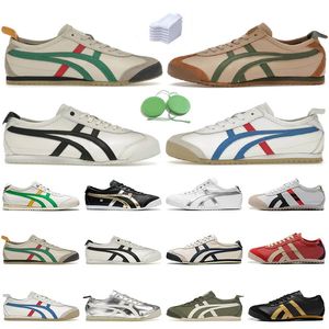 Tiger mexico 66 män kvinnor casual skor designer löpare sneaker livsstil duk svart vit blå gul ren silver beige green man tränare loafer sport sneakers