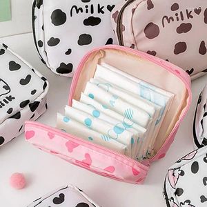 Storage Bags Cartoon Printed Make-Up Lipstick Sleutel Headset Coin Large Capaciteit Sanitary Napkin Boxes For Travle