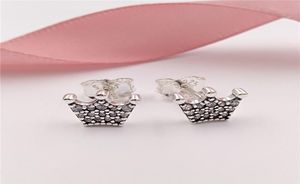 Шпильки Зачарованные короны Аутентичные 925 Серьги стерлингового серебряного серебряного серебра подходят для европейских шпильков в стиле ювелирные изделия Ansy Jewel 297127CZ1808773