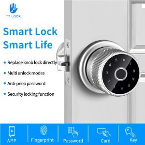 Steuerung Wafu Q1 Smart Door Lock TTlock App Fingerabdruckkennwort IC -Kartenschlüssel Entsperren Sie Batterieunterstützung USB -Ladung