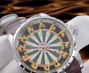 New Men 12 Round Table Knight Knight Threedimensional Dial Watches 2813 MOVIMÁTICO AUTOMÁTICO HORLOGE MECÂNICO OROLOGIO DI L2519877