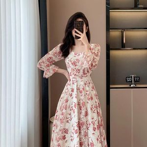 Casual Dresses Autumn Spring Fashion Sweet Young Attraktiv elegant prinsessa Slim spets kjol Långärmad bröllopsdansparty Evening Dress