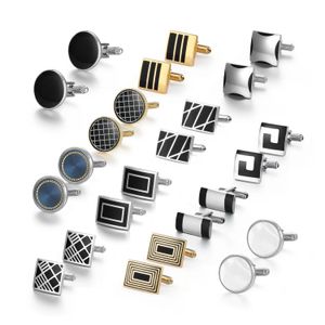 12 Pairs Set Cufflinks For Mens With Box Tie Clips Cufflinks Man Shirt Pisa Ties Men Cuffs Souvenirs For Wedding Guests Gifts 240408