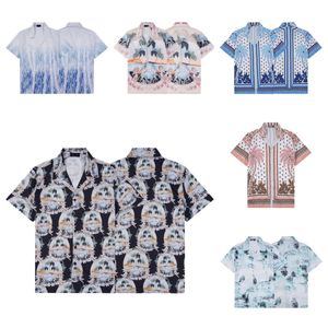 2024 ALL OVER PALM BOWLING SHIRT GRADIENT TREE BOWLING Fashion Designer Shirts San Print Mens Casual Shirt Loose Silk Shirt Short Sleeves Luxury