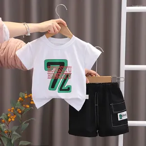 Clothing Sets Kids Summer 2024 Baby Boy Clothes 9 To 12 Months Fashion Letter Print Short Sleeve T-shirts And Shorts Children's