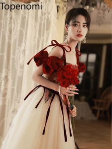 Party Dresses Topenomi Elegant Off Shoulder Print afton Desses Women 2024 Banket Engagement A-Line Quinceanera Dress Summer Prom Gown
