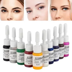 Tattoo Inks 10pcs/set Ink Pigment Set Body Art Kits Professional Beauty Paints Makeup Supplies Semi-permanent Eyebrow