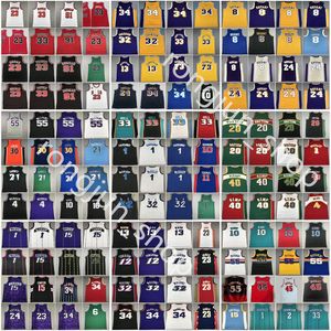 Jerseys de basquete de entrega rápida Retro costurar