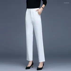 Spodnie damskie Wysokiej jakości biała luźna, swobodna szeroka noga na wiosenne i jesienne długie tali