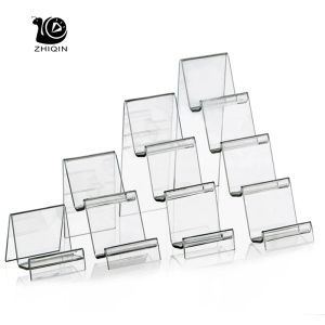 Wallets Wholesale 5pcs Clear Acrylic Jewelry Display Shelf Mobile Display Wallet Display Glasses Rack Multilayer Reveal Frame 7cm