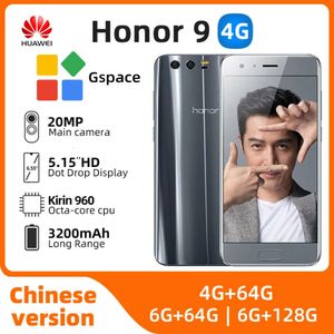 Honor 9 Android 4G Unlocked 5,15 tum 128G Alla färger i gott skick Original mobiltelefon Används telefon