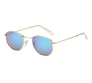 Yüksek kaliteli altıgen kadın güneş gözlükleri cam lens lüks erkek güneş gözlükleri renkli erkekler tasarımcı gözlük metal menteşe moda marka8977329