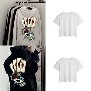 Celebrity Internet Personlighet Trendiga varumärke Dark Hoodie Skeleton Poker Men's and Women's Printed Loose Plush Thick High Street Jacket