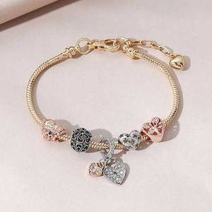 Chain 1pcs Heart Shaped Tree Of Life Bracelet Women Fashion Trend Jewelry Copper Chain Diy Beads Jewelry Y240420