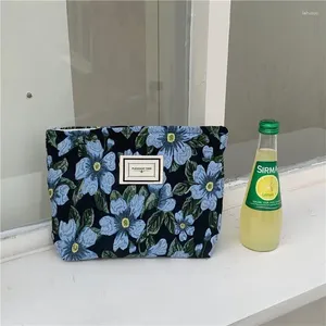 Cosmetic Bags Makeup Organizer Floral Embroidered Bag Large Capacity Skin Care Toiletries Storage Travel Clutch Pouch