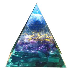 Smycken handgjorda lapis lazuli sfär orgone pyramid ametyst malachite crystal healing orgonite 60mm