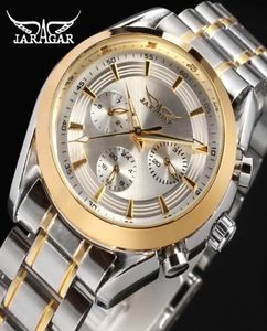 Jaragar İzler Erkekler Otomatik Mekanik İzleme Paslanmaz Çelik Men039s Business Wristwatches Relogio Bütün 1330719