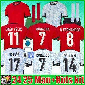 Portugalia 24 25 koszulka piłkarska Ruben Ronaldo dom na wyjeździe Portugalski 2024 Portugalia mężczyzn Soccer Shirt Kit Kit Kit Woman Fan Wersja Epe Joao Felix Bramkarz