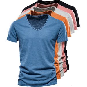 Moda Mens T Shirt S5xl Solidny kolor Pure Cotton Shortsleeved Top 9 kolorów Summer Leisure Sport Quality Odzież 240409