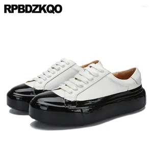 Casual Buty pnącza czarno -białe luksusowe mody Mężczyźni Sneakers Platform