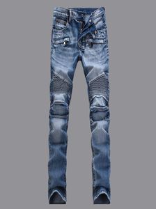 Jeans for men plus size jeans design jeans moto moto moto make vecchio sfilacciato filo foro motociclista rock rock revival patchworkpants patchwork carg7382223