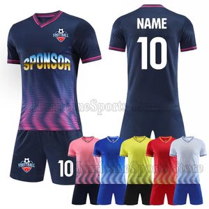Çocuklar Yetişkin Futbol Formaları Futbol Maçı için Tekdüze Premium Materyal 2425 Özel Gömlek Şortları Takip Takım Tasarımları 240416