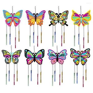 Dekorativa figurer Färgglada DIY Butterfly Wind Chime Craft Set for Kids Arts Crafts Garden Decor Home Campanula Decoration Handicrafts