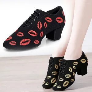 Buty taneczne czerwone żółte pocałunki Kobieta Spring Jazz Latin Shoe Modern Dancing Ladies Oddychające trampki dla kobiet