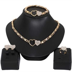 Set di gioielli africani per donne set di collana set di gioielli da sposa Set orecchini Xoxo Necklace Bracelets Gifts 210619241p