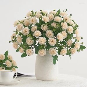 Dekoratif çiçekler s ipek yapay çiçek leylak karanfil düğün gelin bouque Noel çelenkleri ana masa vazo dekorasyon diy hediye