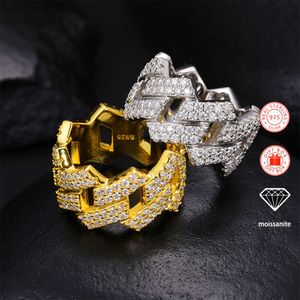 Dropshipping VVS Moissanit Ring 925 Sterling Silberringe für Männer 18K Gold plattiert feinem Mode Schmuck Diamant für Frauen Männer