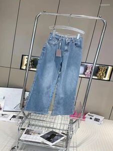 Frauen Jeans 2024 Buchstaben Muster gerippt gestickt