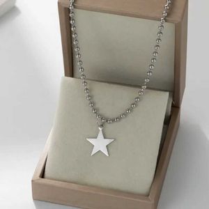 Pendant Necklaces Steel Star Pendant Necklace for Men Women Y2K Hip Hop Cool Hot Girls Beads Chains Choker Korean Fashion Jewelry Y240420