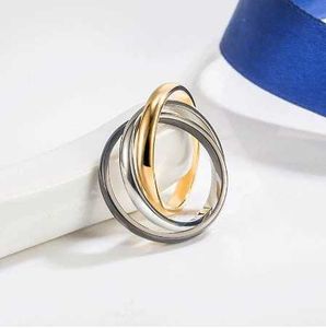 Designer Popular High Edition Gold 18K Rose Tritone Carter Ring Kolny klasyczny śrub żółty biały