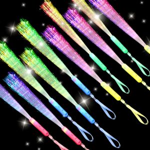 Braccialetti LED LIGHT UP Fibre ottiche bacchette lampeggianti braccialetti bagliore in fibra stick giocattoli luminosi concerti feste di compleanno bomboniere