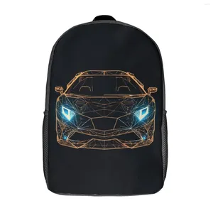 Ryggsäck Luxury Sports Car Line Art Neon Cycling Ryggsäckar Kvinnor Designer Big School Bags Cool Rucksack