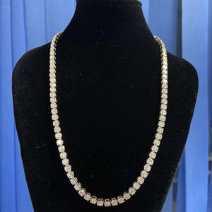 HQ GEMS 20 tum 5mm Diamond 925 Sterling Silver Hip Hop Iced Out Moissanite Diamond Tennis Chain Necklace