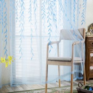 Cortinas de fios Willow Pattern Upscale Jacquard Fashion Chic House Room Living Bedroom Porta Janela Decoração Sheer Curtain 240416