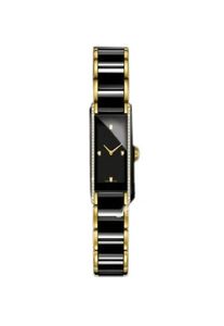 Ny mode man titta på kvarts rörelse keramiska klockor för kvinnliga kvinnor armbandsur diamanter bezel rd121996983