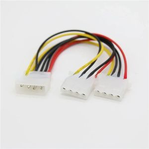 Ny Power Splitter -kabeladapter 4 -stift Molex Male Power till 2x IDE 4 -stift Female Y Splitter -förlängningsadapterkontaktkabel 20CM4 PIN MOLEX