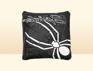 Вышивка Black Spider Emelcodery Pu Кожаный гольф -клуб Headcover для квадратных больших крышек молотчиков 8242392